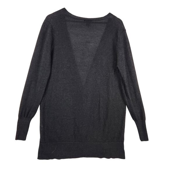 Halogen Linen Blend Open Front Cardigan Women’s SZ LG Navy Blue Long Sleeve EUC - Picture 2 of 11